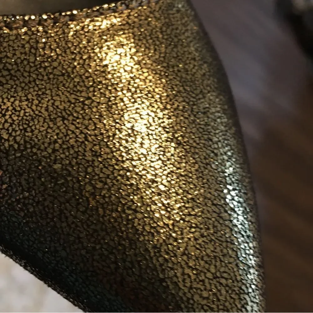 Lane Bryant Gold Shimmer Ankle bracelet heels‎